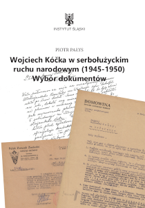 Okładka książki Wojciech Kocka w w serbołużyckim ruchu narodowym (1945-1950). Wybór dokumentów