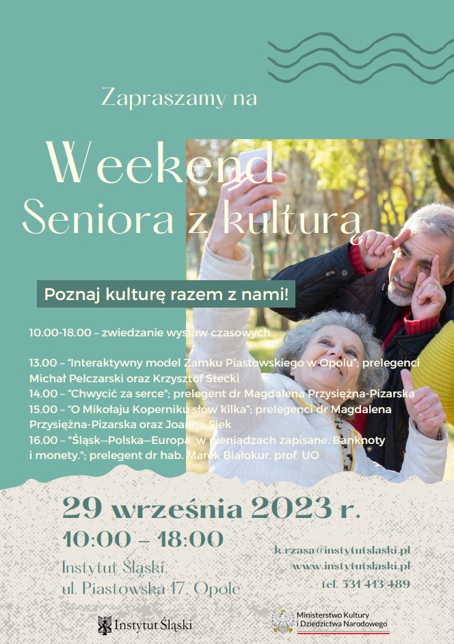 Plakat zapraszający na Weekend Seniora z kulturą