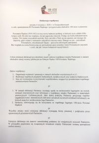 Deklaracja współpracy zawarta 4 września 2020 r. w Świętochłowicach w celu upamiętnienia III Powstania Śląskiego i przygotowania obchodów 100-lecia wydarzenia.