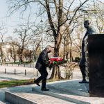 Konferencja prasowa "Śląsk wspólna sprawa" połączona ze składaniem kwiatów pod pomnikiem Wojciecha Korfantego