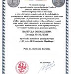 Medal pamiątkowy dla dyr. dr. Bartosza Kuświka