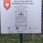 Wybrane dęby i tablice Alei Polskiego Dziedzictwa Śląska