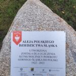 Wybrane dęby i tablice Alei Polskiego Dziedzictwa Śląska